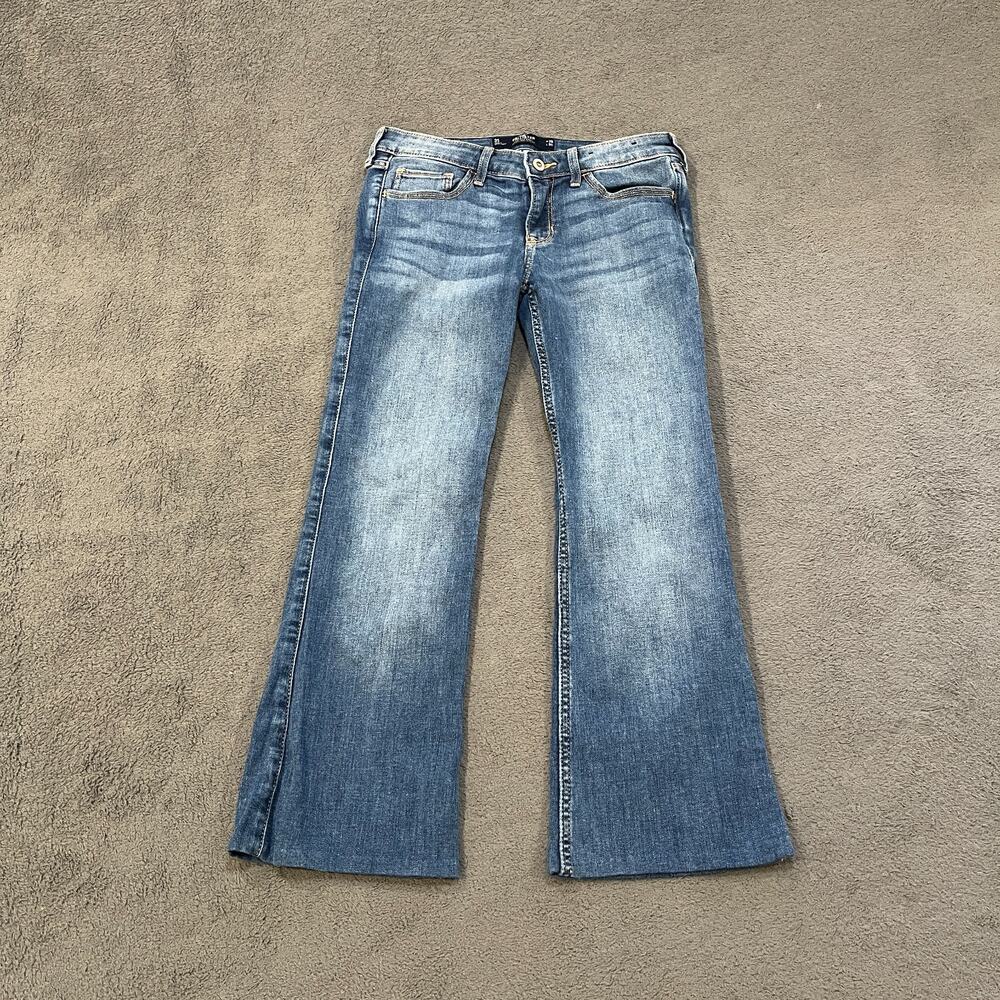Hollister Medium Wash Blue Low Rise Boot Flare Denim Jeans Women's Size 26x30